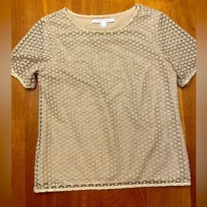 Diane Von Furstenberg gold blouse - small